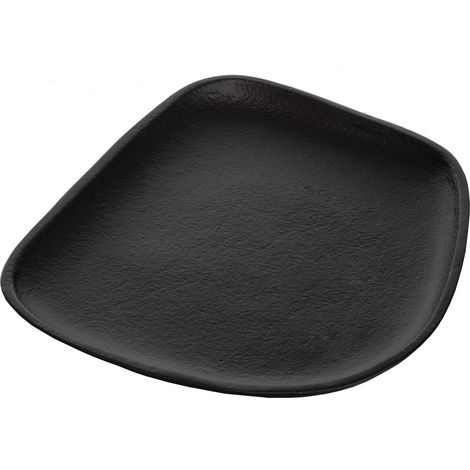 Plateau Déco Assiette décoratif en Aluminium Tablette stylée pour ustensiles Décoration - Environ 21 x 18 cm - Noir