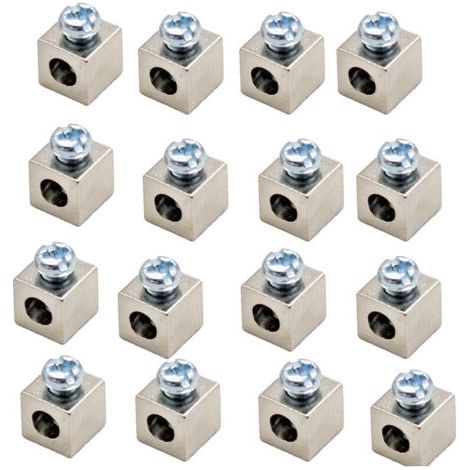 Terminal blocks for aluminum substrates used in lighting fixtures flat base and square copper terminal mechanical terminals for cable conductors. 16 pieces. (1/4)