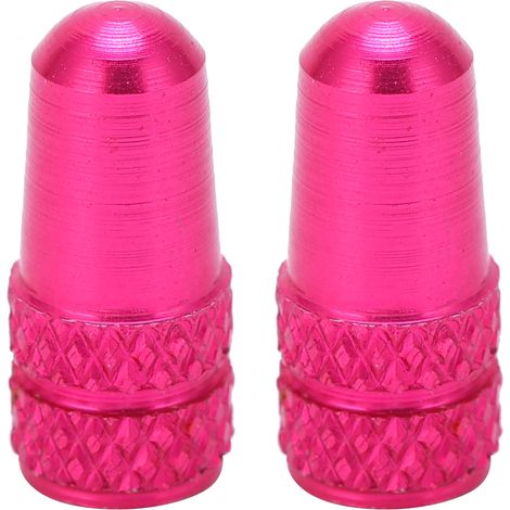 tappi per valvole Presta per biciclette, tappi in alluminio per valvole di pneumatici, colore rosso rosa. (1/5)
