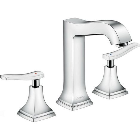 Mélongeur de lavabo 160 3 trou s poignées manettes, av tirette et vidage chroméé