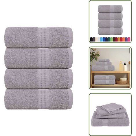 Gästetücher 4 Stk. Grau 30x50 cm 360 g/m² 100% Baumwolle - Gästetuch - Gästetücher - Gästehandtuch - Handtuch (1/5)