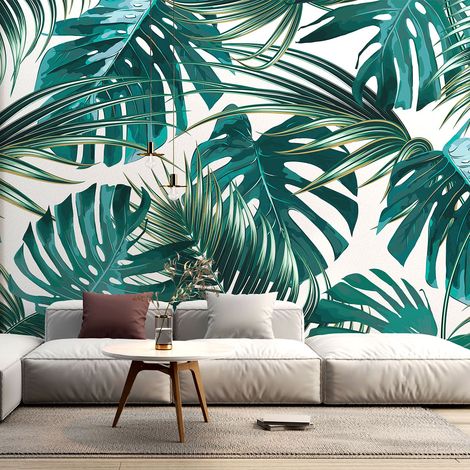 Papier peint panoramique - Feuilles tropicales - 130 cm x 87 cm (1/4)