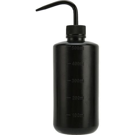 Lot de 4 flacons souples pour tatouage, bec verseur courbé, arrosoir gradué, 500 ml, noir (1/5)