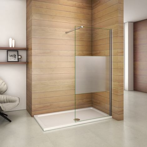 Paroi de douche 120x200 cm verre satiné au central paroi de douche à l'italienne verre anticalcaire avec