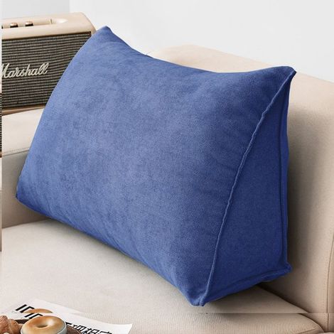 Coussin de Lecture Compensé, 603520cm Coussin Canapé Triangulaire Support Lombaire Gros Oreiller Cale Dos Tête de lit, Bleu C (1/5)
