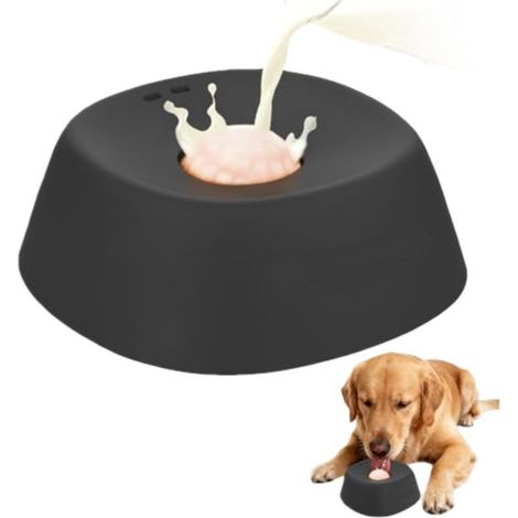 Gamelle à lécher anti-glouton pour chien — bille roulante intégrée, base antidérapante, plastique pour bouillon d'os et yaourt (1/3)