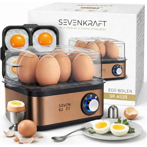 Hervidor de huevos el茅ctrico para 8 huevos, apto para cocinar huevos duros y pasados 鈥嬧�媝or agua.