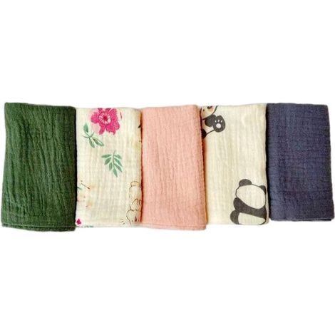 3er-Pack Baby-Musselin-Gesichtstücher Handtuchset für Neugeborene 25 x 25 cm Gesichts und Badetücher wiederverwendbare Baby-Gesichtstücher 100 (1/5)
