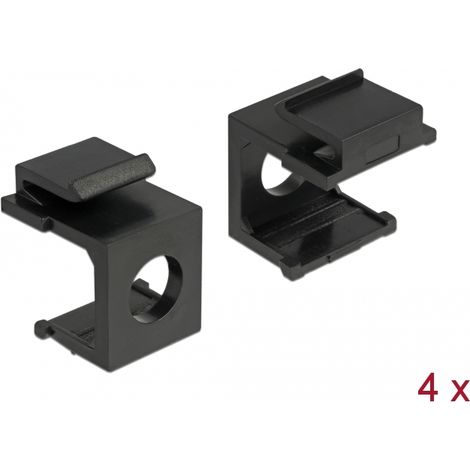 Delock Cubierta Keystone negro con 8 mm de agujero 4 piezas