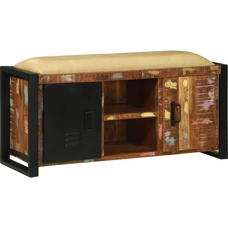 Banc de rangement Multicolore Bois massif de récupération CFW510563 (1/5)