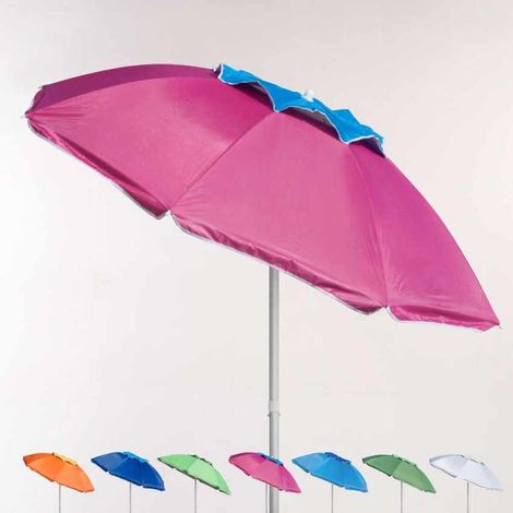 Ombrellone mare spiaggia alluminio 200 cm antivento protezione uv Corsica - Rosa