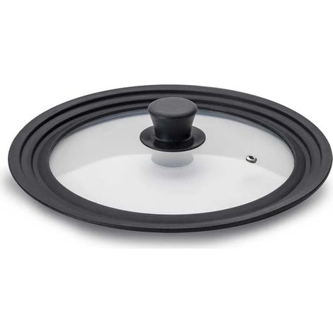 ibili Tapa de vidrio gris oscuro compatible 24 26 28 cm
