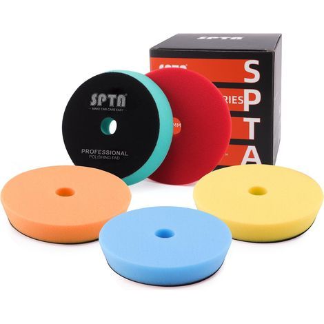 Éponge de Polissage, Éponge à polir, 5 Pièces 125mm T Sharp Polissage Pad Éponge de Polissage Éponge polir Kit pour Voiture Ponçage Polissage pour Polisseuse Machine à polir (1/5)