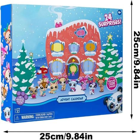 Calendrier de l'Avent 2024, coffret surprise de Noël pour animaux, adorables mini figurines de chat et chien, jouets décoratifs pour maison et voiture, compte à rebours festif. (1/4)