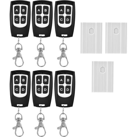Télécommande sans fil Learning Code avec module RF 4 boutons et 1 récepteur, jeu de 4 télécommandes (1/5)