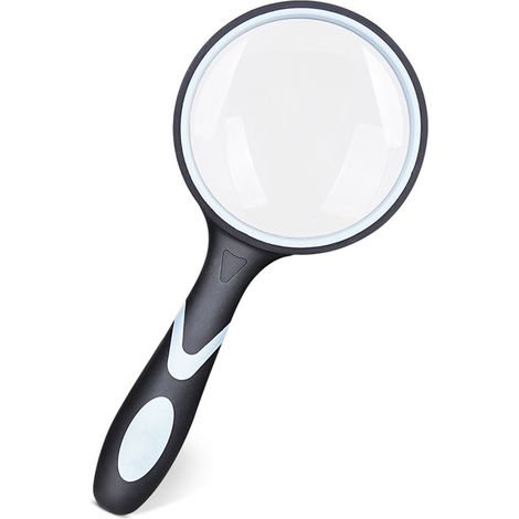 1 Loupe, lentille 7,5cm, verre optique, poignée caoutchouc, lecture, loisirs, seniors (1/5)