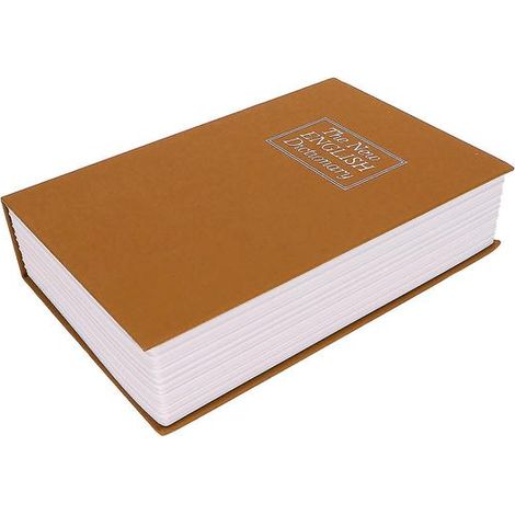 Coffre-fort pour livres, petit coffre de rangement sécurisé pour argent, pièces et cartes, avec serrure à combinaison, marron (1/4)