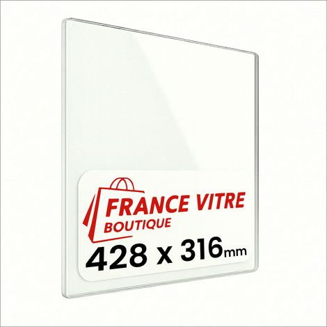 428 x 316 x 4 mm - Vitre de cheminée pour insert et poêle à bois - verre de rechange - France Vitre - jusqu'à 800°C - 316 x 428 x 4 mm (1/5)