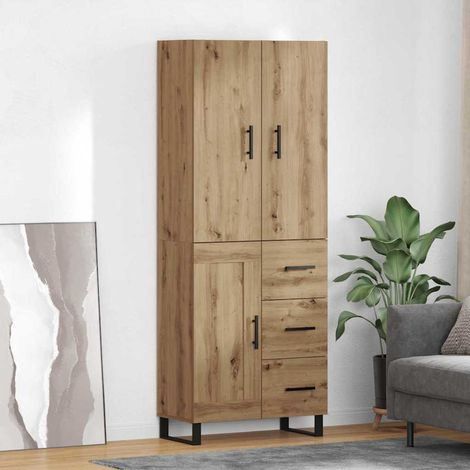 vidaXL Credenza 2 pcs Rovere artigianale 69,5 x 34 x 180 cm (1/5)