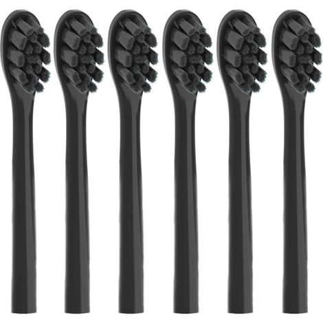 Lot de 6 têtes de brosse à dents électriques de rechange compatibles avec Variations la brosse à dents sonique têtes de brosse à dents, têtes de rechange, noir (1/5)