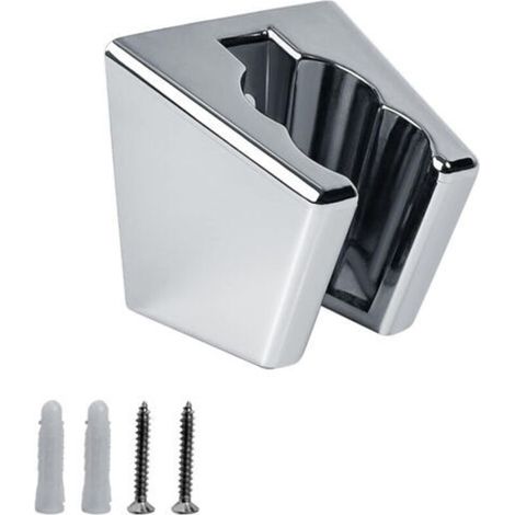 Universal Shower Bracket, Silver Chrome Handheld Shower Holder, Heat Resistant and Antioxidant, Dual Slot Shower Head Holder for Shower Heads (1/5)