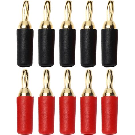 Set of 5 pairs (10 pieces) of 2.5mm banana plugs