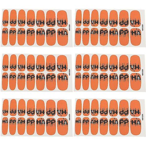6 Bögen Halloween-Nagelaufkleber für Halloween-Dekorationen