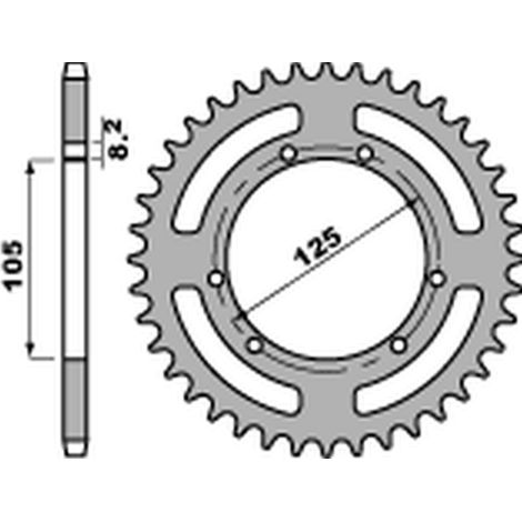 Couronne arrière PBR JTR1131 60 Derbi 50 Aprilia Rx 50 Gilera 50 Acier