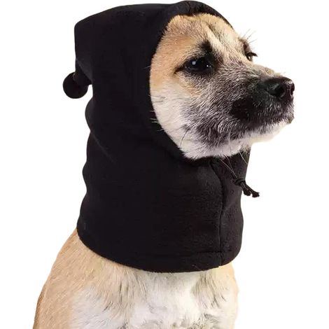 1 Snood Chien,Cache Oreille Chaud,Ajustable Polaire Noir,Lavable Anti-statique,Promenade Neige Voyage Voiture
