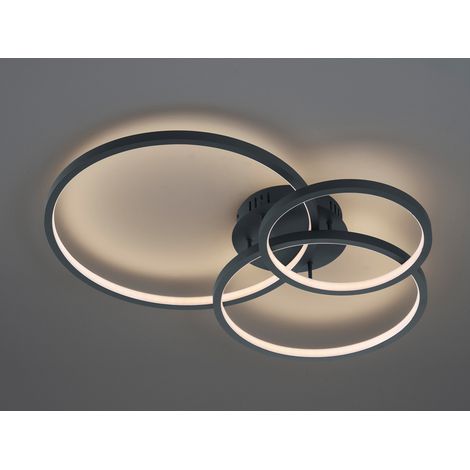 WIZ LED Deckenleuchte AARON Anthrazit 79cm breit mit Fernbedienung (1/5)
