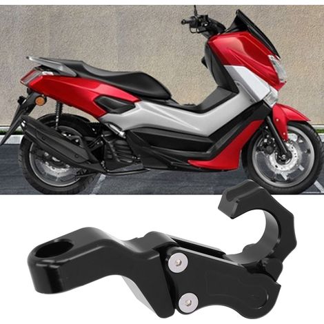 Modification moto : crochet de fixation pour rétroviseur, crochet pour casque, alliage d'aluminium CNC, convient pour Yamaha XMAX250/300/400, HONDA ADV150 (noir). (1/5)