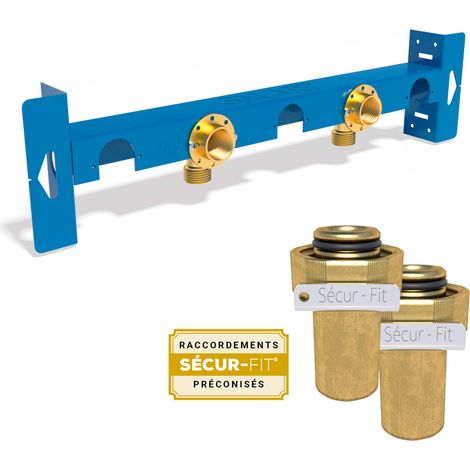 Anquier – Sortie de cloison robinetterie entraxe 75 ou 150mm – 2 raccords cuivre à souder Ø14 et 16 – Encastrement rapide des modules