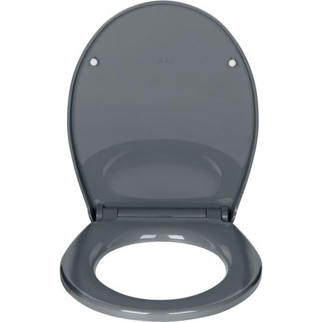 Abattant de WC avec butée murale WENKO, 37 x 44,5 cm, gris (1/5)