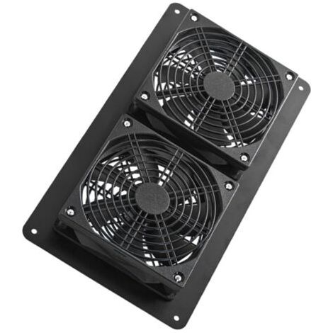 Ventilateur pour cage d'animal de compagnie, équipé de deux panneaux solaires haute efficacité de 3 W CC 12 V et d'un câble de 3 mètres, marche/arrêt, 20 W 2FAN12 (1/3)