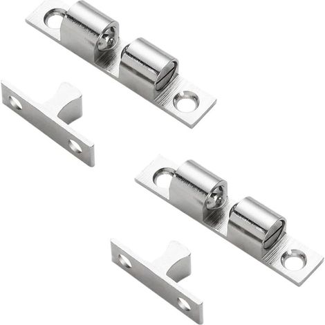 lot de 2 Kit de loquet polyvalent pour portes de meubles, Loquet à bille en cuivre, Quincaillerie pour portes de placards et d'armoires (1/5)