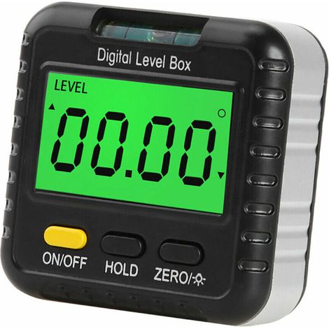 Detector de ángulo digital de 360 grados, mini transportador digital magnético, inclinómetro, cubo de ángulo, caja de nivel electrónico con pantalla LCD y burbuja horizontal para construcción.