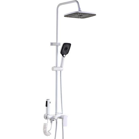 Salle de Bain Douche Blanche Ensemble Douche Home Booster Installation Invisible Batherroom Rain Shower Sun Nozzle