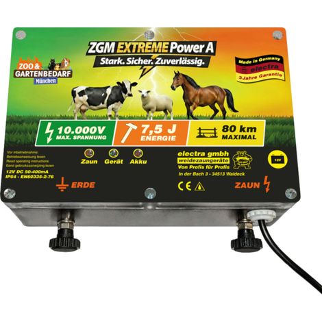 Electra Elektrozaungerät Extreme Power A, 12V DC - Kraftvolles Weidezaungerät für höchste Hütesicherheit