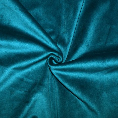 Tissu en velours doublé polaire Bleu Paon 140 cm (1/2)