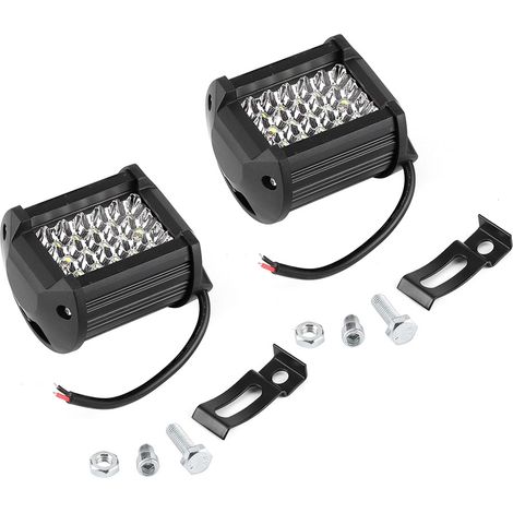 2PCS Phare LED 72W 4en1 30° Spot IP67 Étanche pour Camion 4x4 SUV Bateau 12V 24V (1/5)