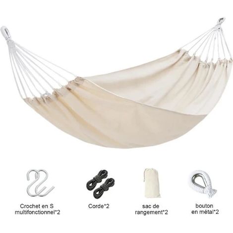 Filiyano-Hamac de camping pour deux personnes, 190 x 150 cm, charge maximale 300 kg, idéal pour terrasse, balcon, jardin, camping, chasse, voyages et (1/4)