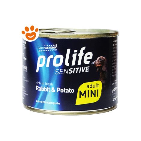 Prolife Dog Sensitive Adult Mini Coniglio e Patate - Prolife Dog Sensitive Adult Mini Coniglio e Patate - Lattina Da 200 Gr