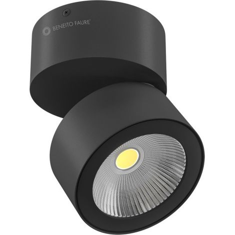 Applique LED ronde orientable Concord Tricolore 14w noire