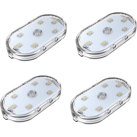 LED-Beleuchtung LED-Autobeleuchtung 4er-Pack LED-Innenraumbeleuchtung für Autos Ambientebeleuchtung in 7 Farben USB-wiederaufladbare Leselampen (1/5)