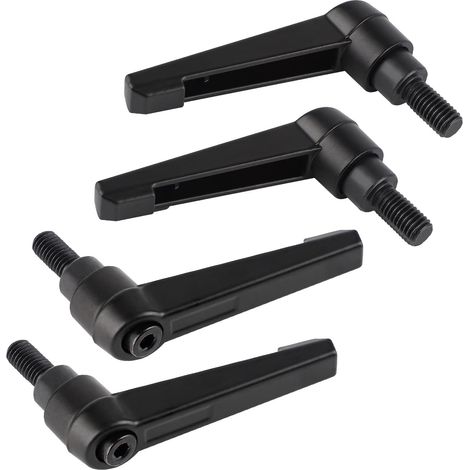 4 - Poignée de serrage - Levier réglable - Fixation rapide M8 - Acier et alliage d&39aluminium - Pour machines-outils - Noir - M8x16mm