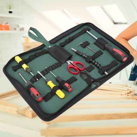Sacoche à outils en tissu Oxford pour accessoires de quincaillerie et pièces industrielles robustes (265 x 145 x 50 mm) (1/5)