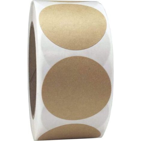 Lntyq 500Étiquettes Autocollantes Rondes Papier Kraft,autocollants naturels en papier Kraft brun,pour propriétaires de magasin,artisanat,organisation,étiquettes de bocaux et de conserves,étiq (1/5)