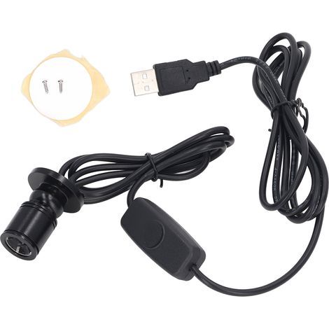 Mini spot lumineux LED USB à intensité variable, 5V, avec câble de 6,6 pieds, pour vitrine, armoire à bijoux, porche, blanc positif 6000K (1/5)
