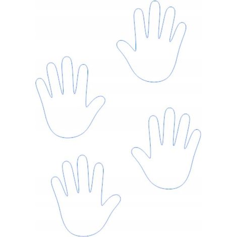 Handaufkleber, 4 Stück, Sinnespfad, mattweiß