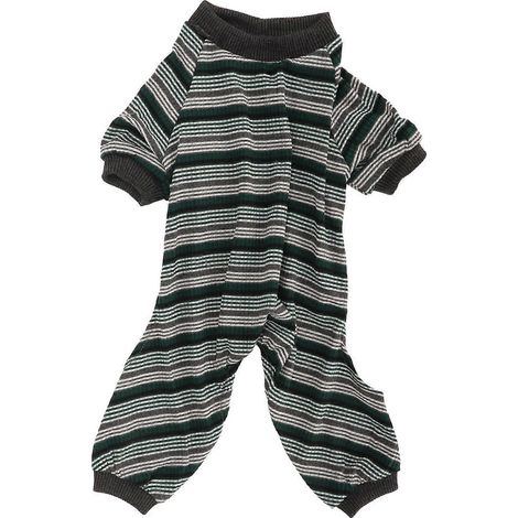Grün gestreifter Hundepyjama, weicher und dehnbarer Welpen-Overall, ideales Frühlings-/Sommer-Outfit für Fotoshootings und Partys, bequeme Maskottchenkleidung (1/5)
